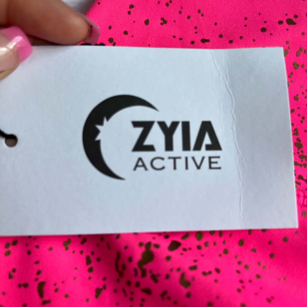 Zyia NWT pink and gold leggings size 8-10